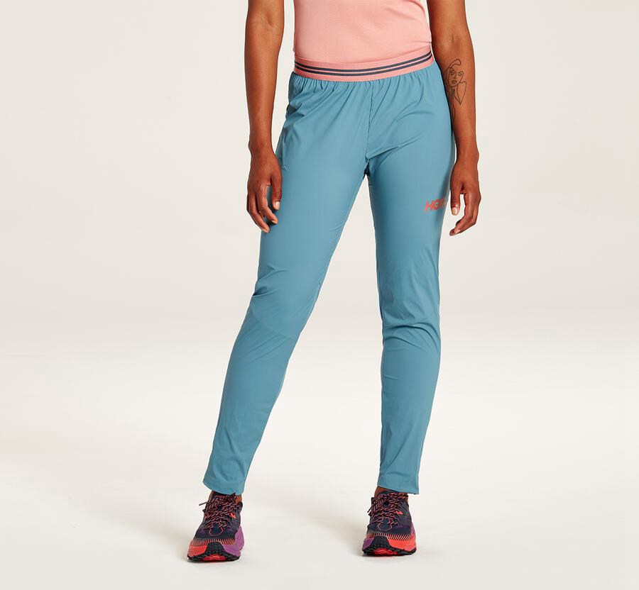 Hoka One One Broek Dames - Wind - Blauw - VI9140362